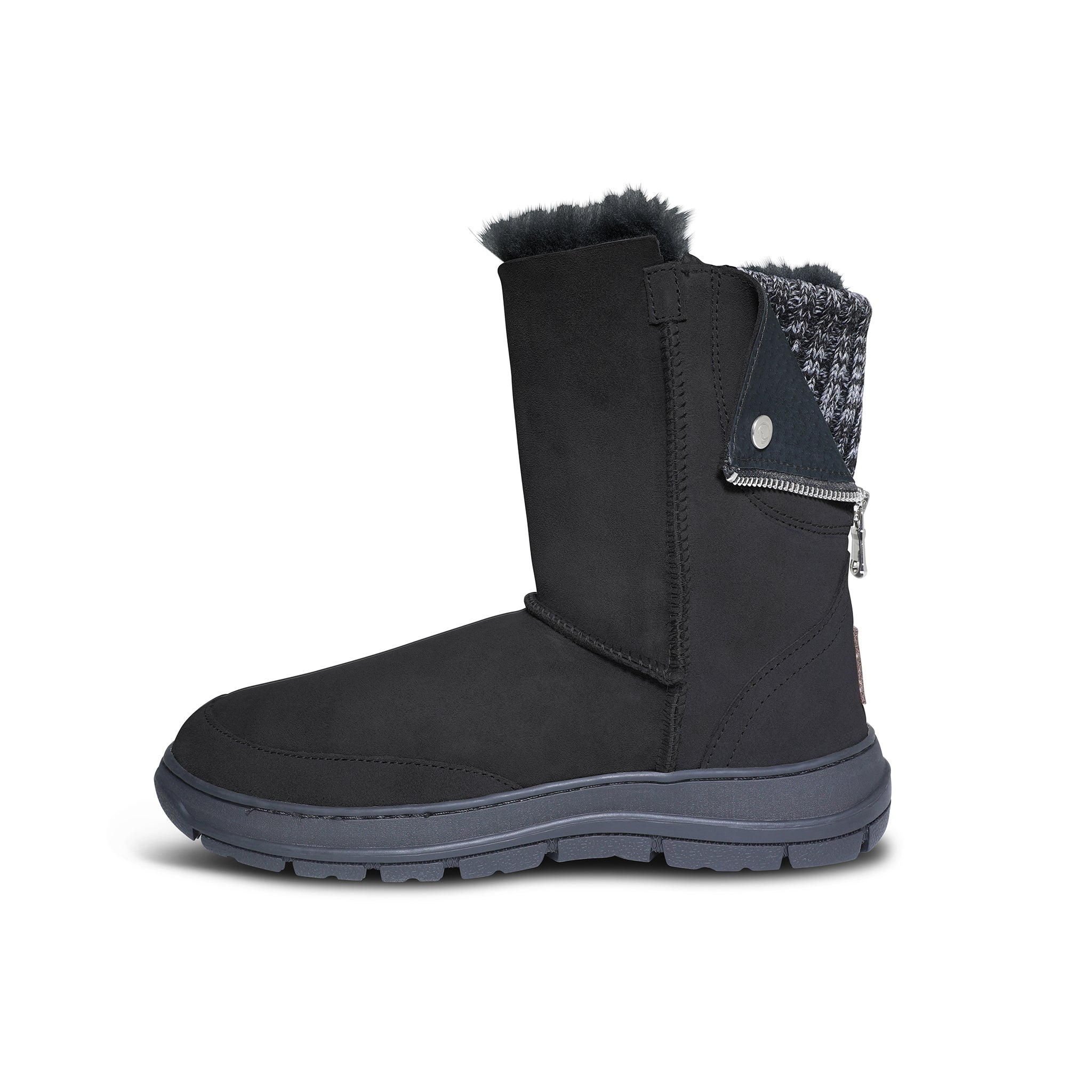 Black uggs with outlet fur trim